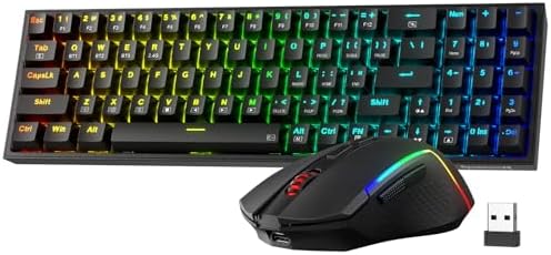 Redragon S136 Combo, K628 PRO 75% Wireless Gaming Keyboard + 7200 DPI Mouse