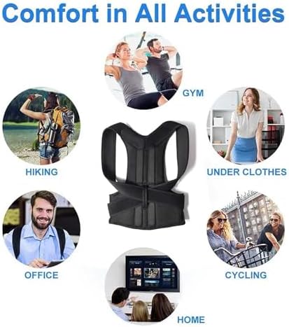 New Upper Back Posture Corrector Posture Clavicle Support Corrector for Women and Men Back Lumbar Support Shoulder Posture Support for Improve Posture Provide (Color : Black, Size : S)