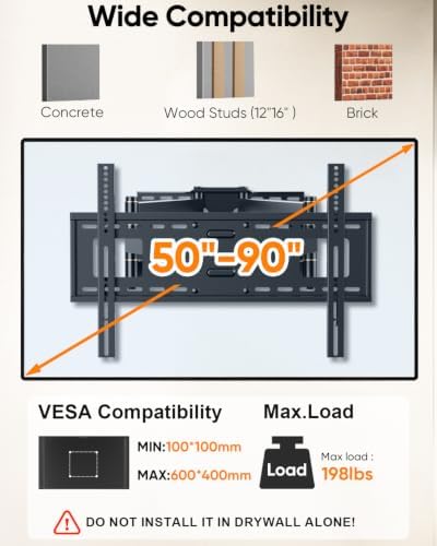 FORGING MOUNT Full Motion TV Wall Mount for 50-90 inch TVs