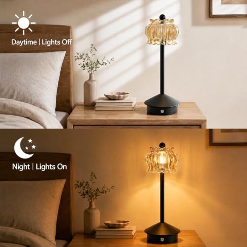 Rechargeable Cordless Table Lamp of 2,Portable LED Desk Lamps,Gold