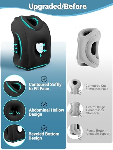 Maliton Inflatable Travel Pillow for Airplane (Black)