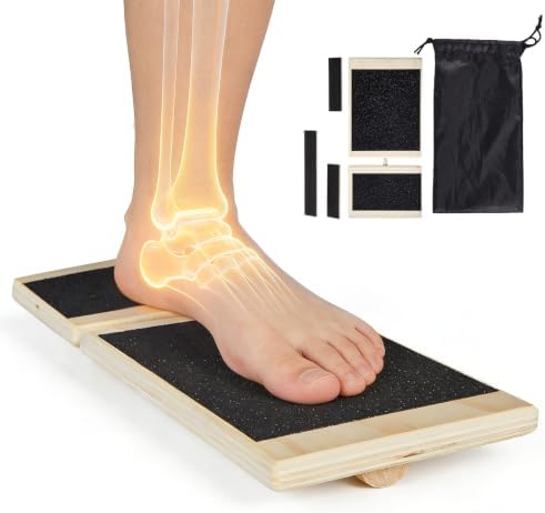 VEVOR Balance Board, 2-in-1 Wobble Board Trainer for Adults, Premium Wooden Balance Training Equipment, with Roller, Magnetic Stoppers, Storage Rack, for Core Workouts, Surf Trainer & Physical Therapy