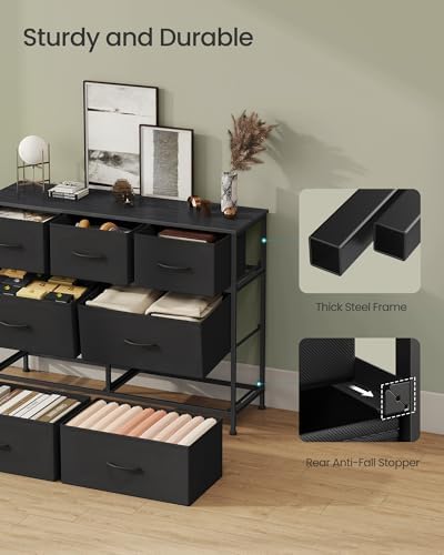 SONGMICS Dresser for Bedroom, Wide Dresser with 7 Fabric Drawers