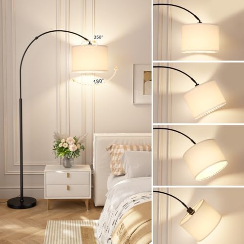 Ambimall Dimmable Arc Floor Lamp with Remote, Color Temp Adjustable