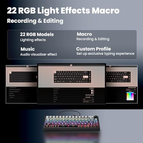 ZORNHER ST68 Ergonomic Split Keyboard,65% Wireless Gaming Keyboard with Knob,65% Black Hot-Swappable Mechanical Keyboards for Win/Mac,Silent Switches,RGB Backlit