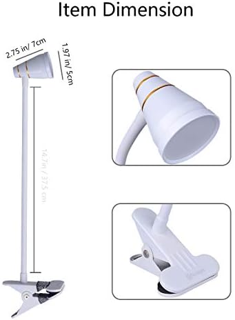 LED Clip Desk Lamp, Headboard Light with Strong Clamp, Bed Reading Light with 3000k-6500K Adjustable Color Temperature Options for Brighter Illumination (Milky White)