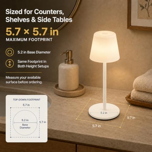 Shower Lamp Rechargeable Waterproof Lamp, Cordless Table Lamp for Bathroom