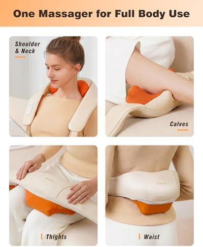 KNQZE Cordless Neck Massager for Pain Relief Deep Tissue with Heat