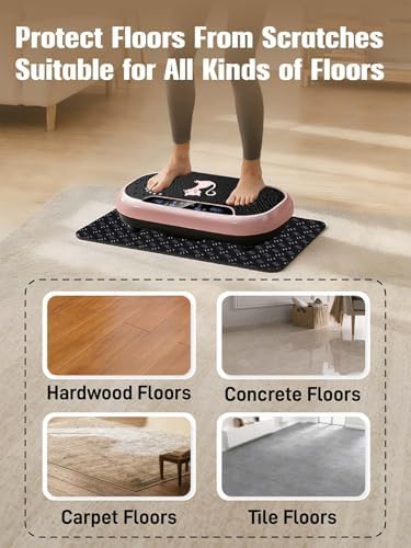 Upgraded Double-Sided Non-Slip Surface Mat for Vibration Plate Machine - Anti Vibration Pad & Exercise Mat for Most Vibration Platform Machines, Reduce Noise Accessories, Protect Floors & Carpet