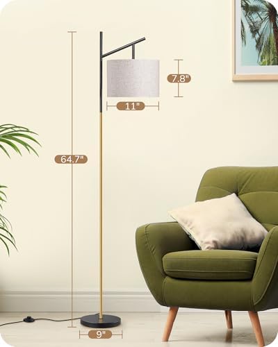 EDISHINE Black Gold Modern Floor Lamps for Living Room, Arc Standing Lamp