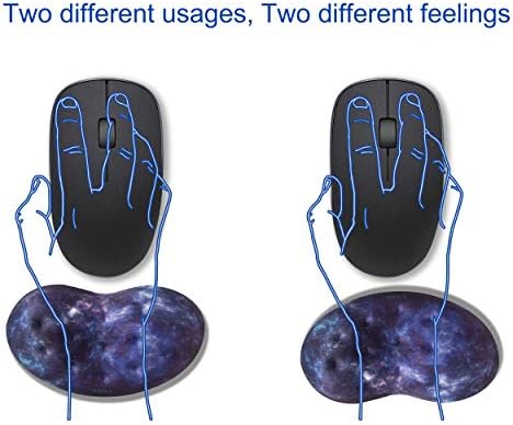 BRILA Ergonomic Memory Foam Mouse Wrist Rest Support Pad Cushion for Computer, Laptop, Office Work, PC Gaming - Massage Holes Design - Wrist Pain Relieve (Nebula Galaxy Space)