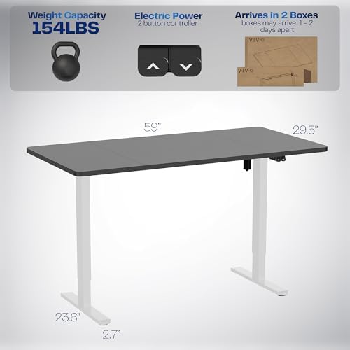 VIVO Black 60 x 30 in Standing Desk, DESK-KIT-0W6B