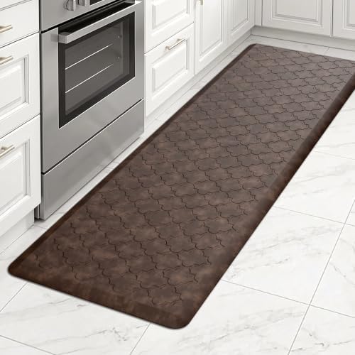 Kitchen Mats for Floor, Long Anti Fatigue Cushioned Mat, Brown