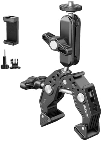 NEEWER Super Clamp with 3" Dual Ballhead Magic Arm, Cold Shoe, ST83