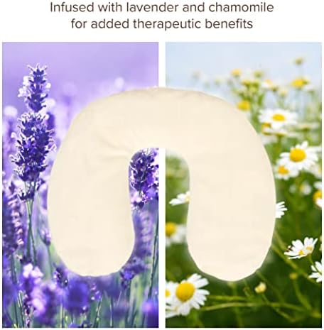 Bed Buddy Microwavable Heating Pad and Cooling Neck Wrap, Comfort Wrap for Neck and Shoulders, Microwavable for Moist Heat Therapy and Freezable for Cooling, White, Lavender & Chamomile Aromatherapy