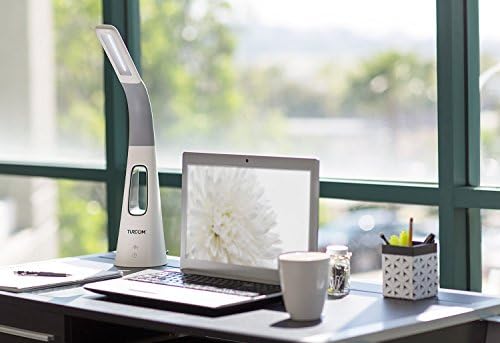 LED Desk Lamp with Fan, Bladeless Quiet 500 Lux Eye-Caring Table Lamp
