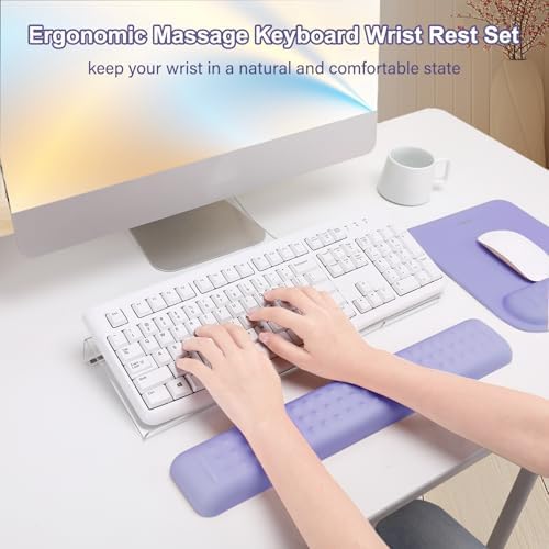 MOSISO Keyboard Stand&Wrist Rest Support for Keyboard &Mouse Pad Set