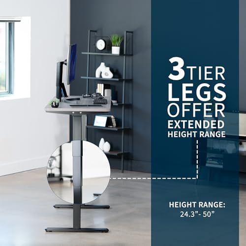 VIVO Dark Gray 60 x 24 in Standing Desk, DESK-KIT-2B6G