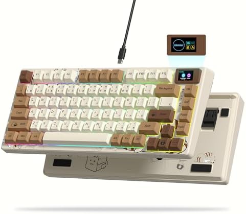 Womier SK80 Retro 75% Keyboard with Color Multimedia Display Gaming Keyboard