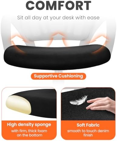 NEO CHAIR Office Computer Ergonomic Mid-Back Mesh Desk Chair, Dark Black