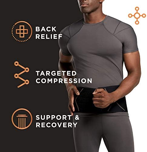 Tommie Copper Back Brace and Posture Corrector for Men l Sweat Wicking Breathable Back and Muscle Compression Support for Men
