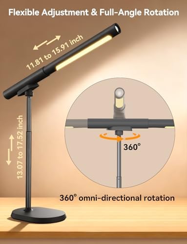Cordless Desk Lamp, Magnetic LED Table Work Light with Dimmable Brightness