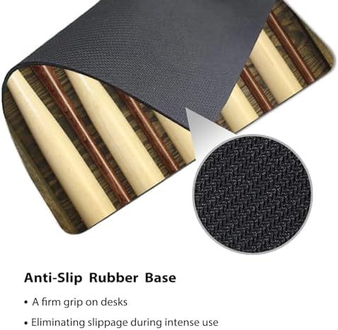 9.5x7.9 Inch Office/Gaming Mouse Pad, Rustic Baseball Bats Patriotic Wooden American Flag, Cute Anti-Slip Mat for Desk Decor