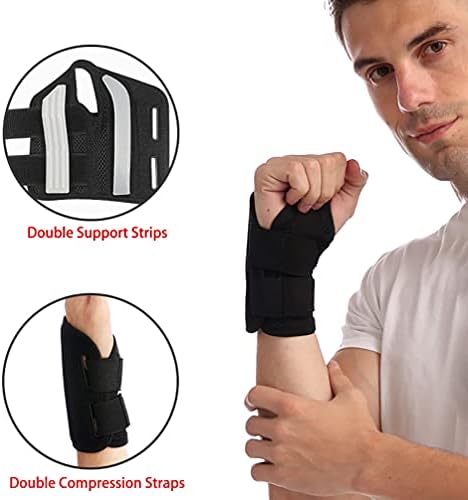 NuCamper Wrist Brace for Carpal Tunnel Night Wrist Support Left Hand Black