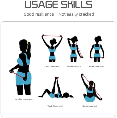 Resistance Bands for Working Out, Adjustable 7-Ring with Handles, Exercise Stretch Bands for Women&Men Fitness,Pilates,Yoga and Physical Therapy