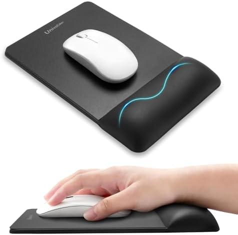 univo colors Mini Size Mouse Pad for Business Trips and Travel,Premium PU Material,Ergonomic Design,Smooth Mouse Operation with Hard Plate,Reduces Fatigue(Black)