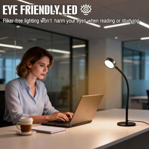 6W LED Desk Lamp with Gooseneck and US Adapter