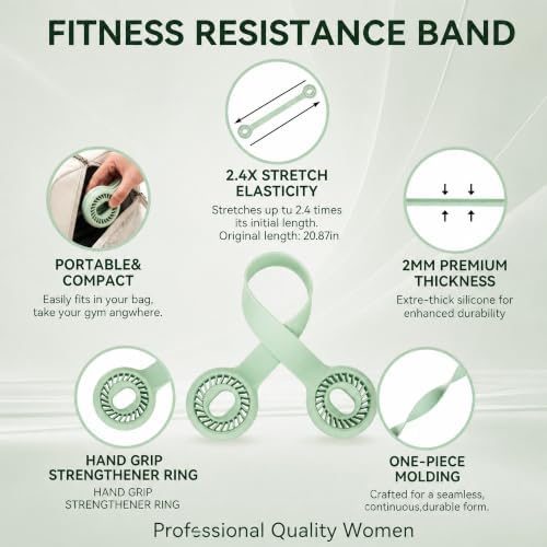 Resistance Band for Women, Silicone Shoulder Opener Back Stretcher,Stretch Bands for Exercise, Pull Exerciser for Posture Correction, Hand Grip Strengthener for Home Gym Office Travel