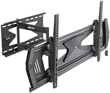 Tripp Lite Full Motion TV Wall Mount for 37" to 80" TVs, Flat or Curved, Security TV Mount, Anti-Theft Steel Security Bar, 88 lb. Capacity, UL Certified, (DWMSC3780MUL) black