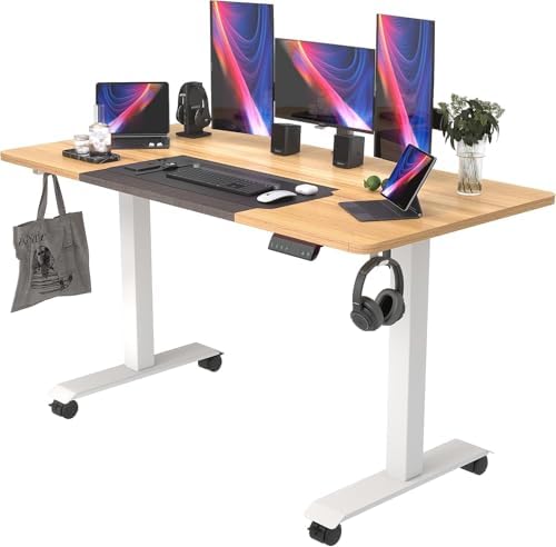Monomi Electric Standing Desk 55”x24”, Height Adjustable Desk with Wheels