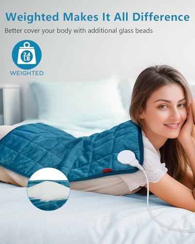 Comfytemp Weighted Heating Pad for Back & Period, FSA Eligible HSA, 20"x24"