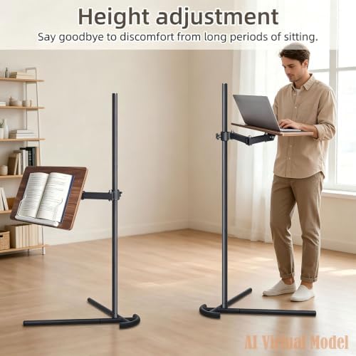 Adjustable Laptop Floor Stand for Bed, Couch, and Standing Desk Use, Large Size (Large)
