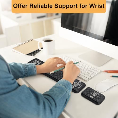 Keyboard Wrist Rest Mouse Wrist Support, Memory Foam Wrist Rest Pad for Computer Laptop, Ergonomic Wrist Cushion Support for Typing Pain Relief, Gaming Home Office, Human Skeleton