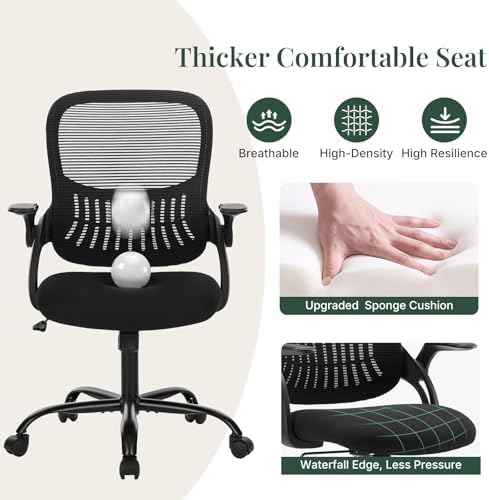 Home Office Desk Chair with Flip-up Armrest, Computer Chair