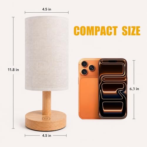 Rechargeable Cordless Table Lamp, Touch Stepless Dimming with Memory