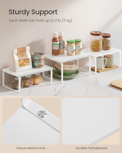 SONGMICS Cabinet Organizer Shelf, Set of 3 Spice Rack, Kitchen Storage