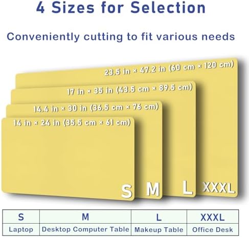 Boutilon Leather Desk Pad Protector,Non-Slip Mouse Pad,Laptop Desk Pad,Office Mouse Mat,Waterproof Leather Desk Blotter,Desk Writing Pad for Office and Home (XXXL-Yellow,47"x 24")