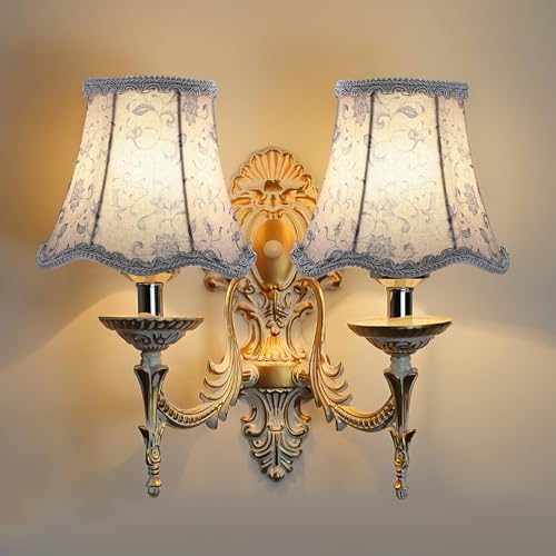 Fuloon Small Clip on Chandelier Lamp Shades, 6 Pack, Irises