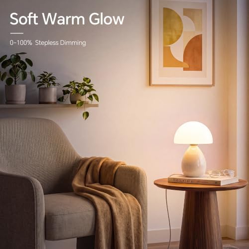 Dawnwake Mushroom Lamp Table Lamp for Bedroom-Small Desk Table Lamps,Cream