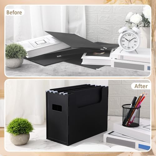 24 Pcs Portable Desktop File, Filing Organizer, Black