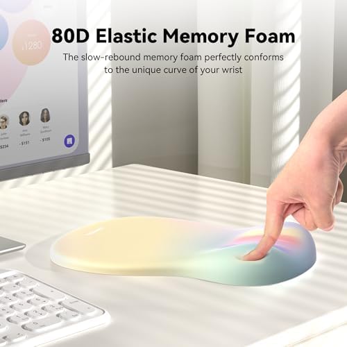 TECKNET Ergonomic Mouse Pad with Wrist Rest, Smooth Surface & Non-Slip Base