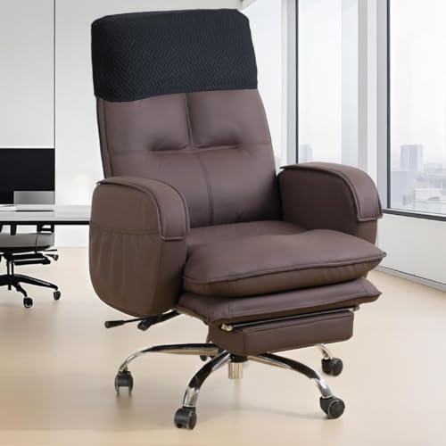 Stretch Office Chair Headrest Cover Jacquard Headrest Slipcover for Office Chairs Non Slip Head Rest Chair Furniture Protector for High Back Computer Chairs Set of 2 Black