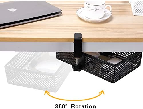 Under Desk Drawer, Clamp on Desk Organizer Hanging Desk Storage Under Table