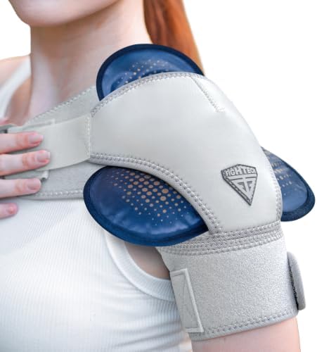 FIGHTECH Rotator Cuff Shoulder Brace for Women and Men - 2 Sizes - Shoulder Support - Pain Relief - Gray - Small (Chest 29-35" Bicep 9-12")