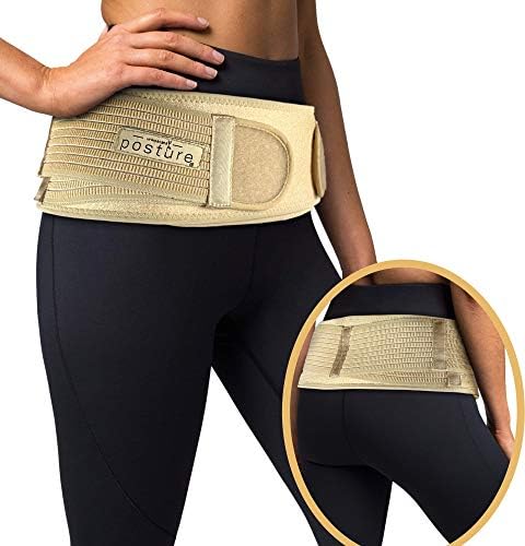 Vriksasana Posture Sacroiliac Hip Belt for Women and Men That Alleviates Sciatic, Pelvic, Lower Back, Leg and Sacral Nerve Pain Caused by Si Joint Dysfunction| Trochanter Brace (Regular, Nude)