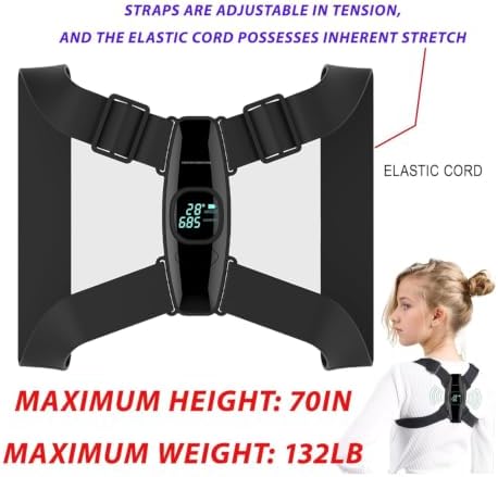 Upgraded Smart Posture Corrector Adjustable Posture Correction Angle with Vibration Posture Reminder Correct Hunchback Posture Correction Back Posture Monitor Hunchback Smart Corrector